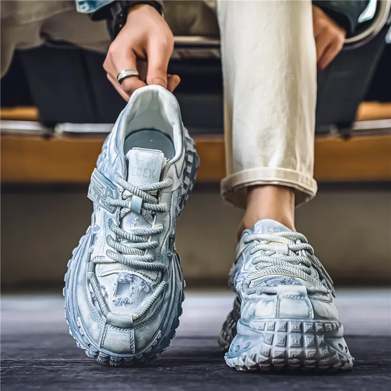 Yalu Breathable Lightweight Height Increasing Low Top Chunky Sneakers Men's-30