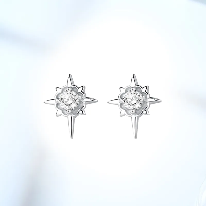 VOCK S999 Fine Silver Stud Earrings Women's-5