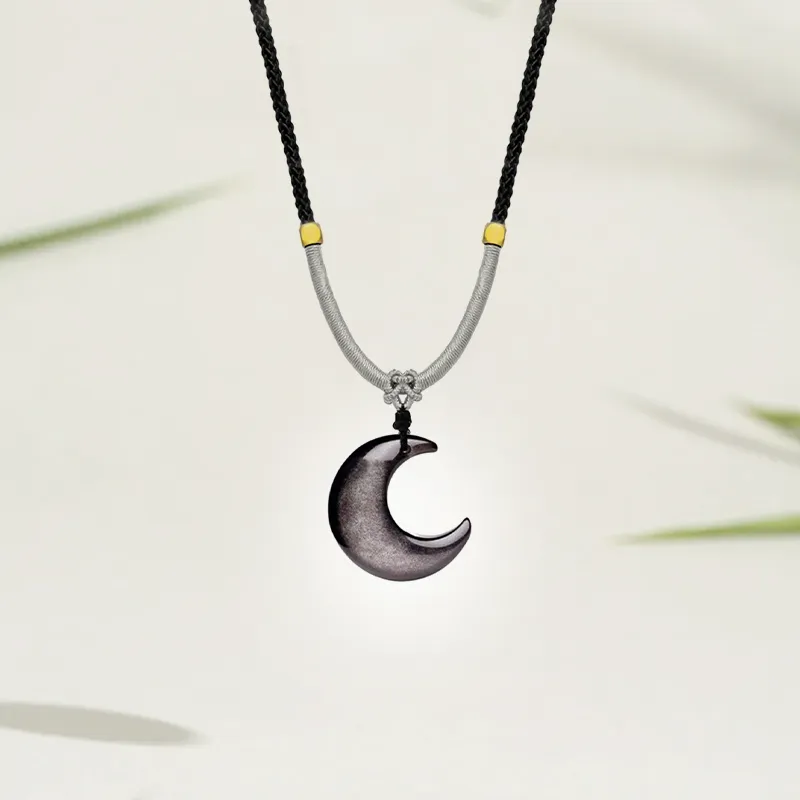VOCK Obsidian Jade Necklaces Unisex-2