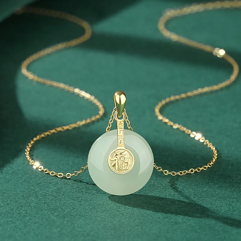 VOCK Chalcedony Jade Necklaces Women's-3