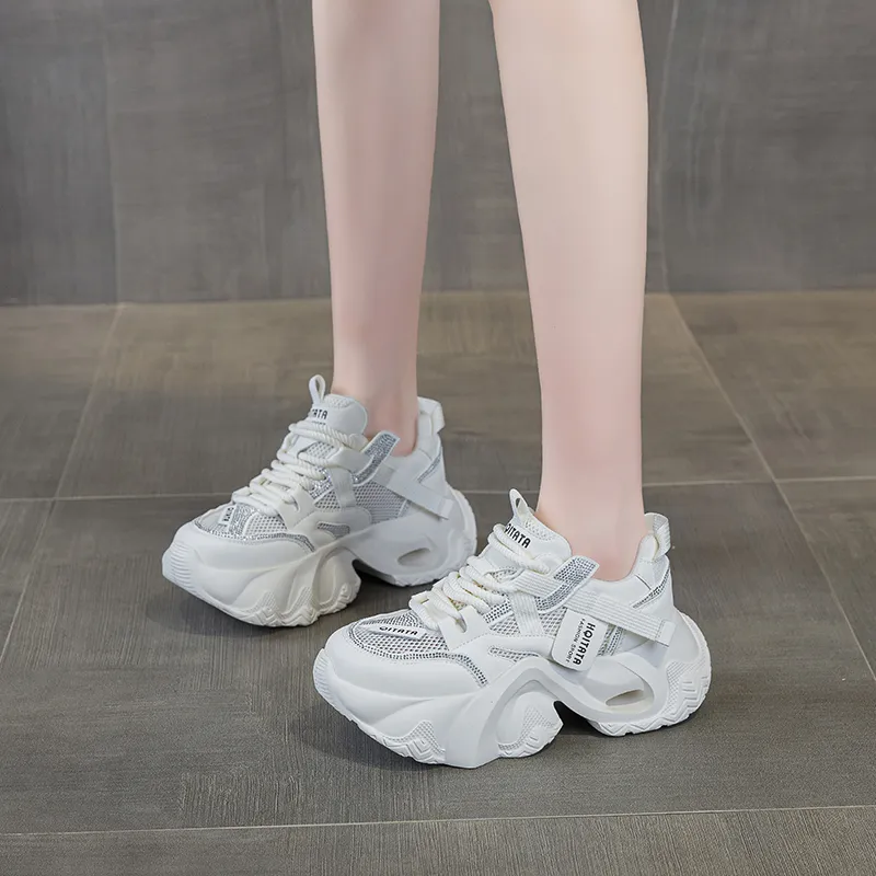 IHBOZ Abrasion Resistant Coverage Support Lightweight Low Top Chunky Sneakers Women's-1