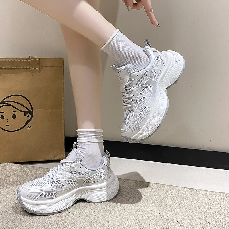 IHBOZ Slip Resistant, Abrasion Resistant, Breathable, Lightweight Low Top Chunky Sneakers Women's-2