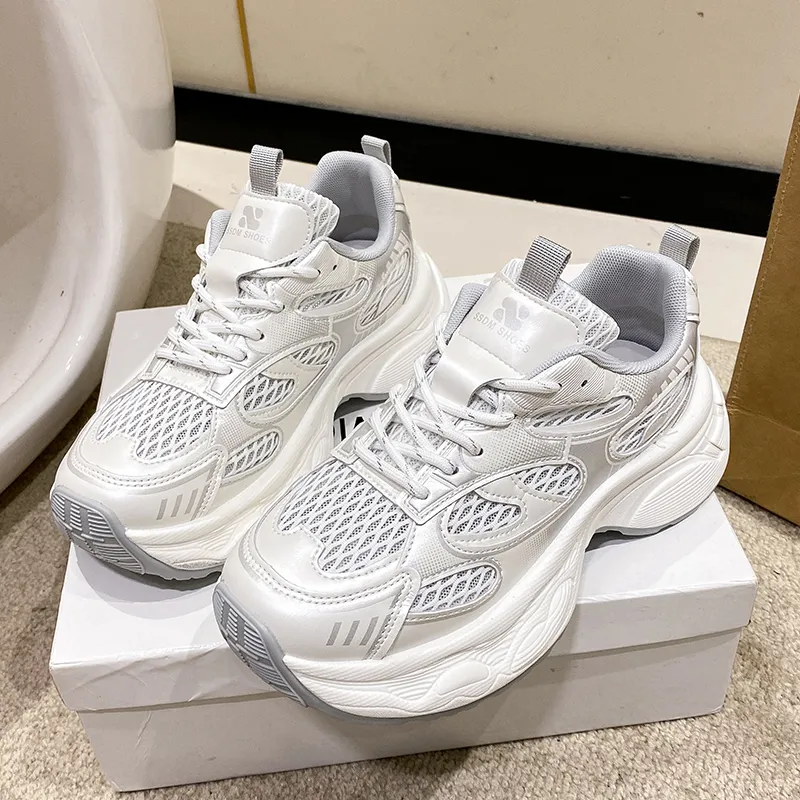 IHBOZ Slip Resistant, Abrasion Resistant, Breathable, Lightweight Low Top Chunky Sneakers Women's-3