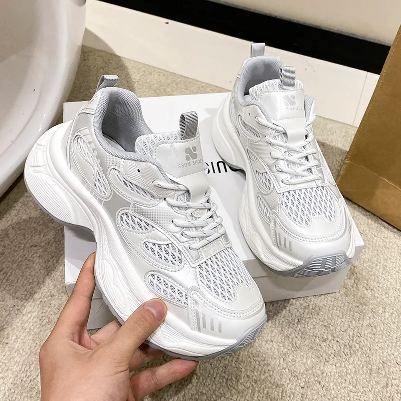 IHBOZ Slip Resistant, Abrasion Resistant, Breathable, Lightweight Low Top Chunky Sneakers Women's-4