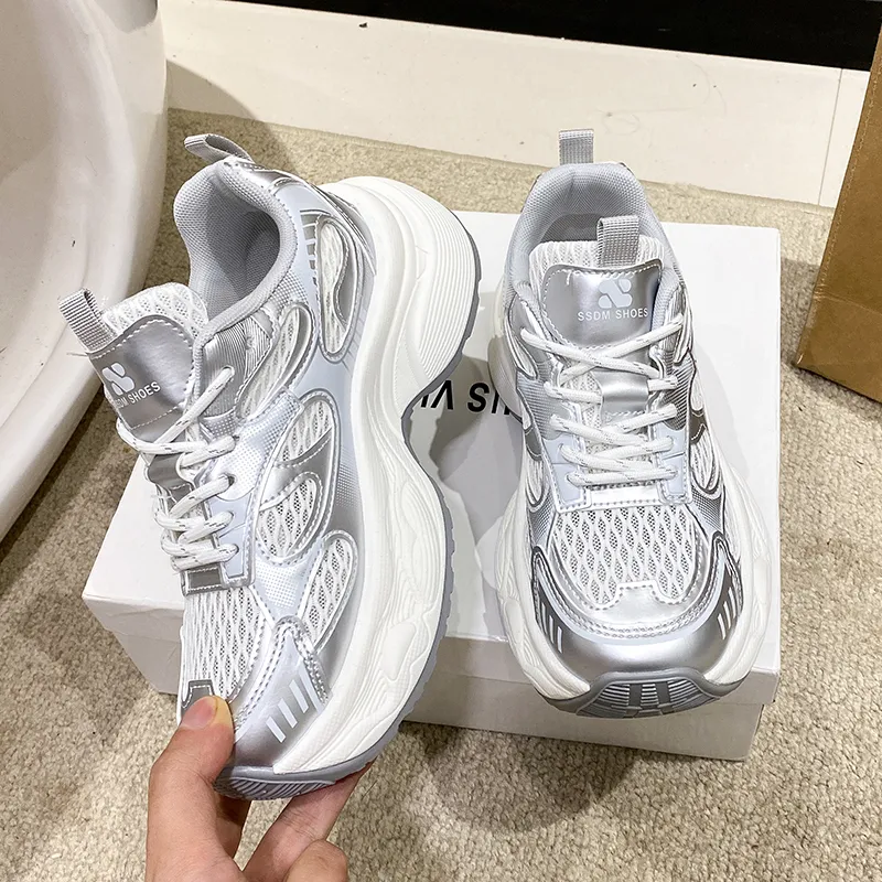 IHBOZ Slip Resistant, Abrasion Resistant, Breathable, Lightweight Low Top Chunky Sneakers Women's-9