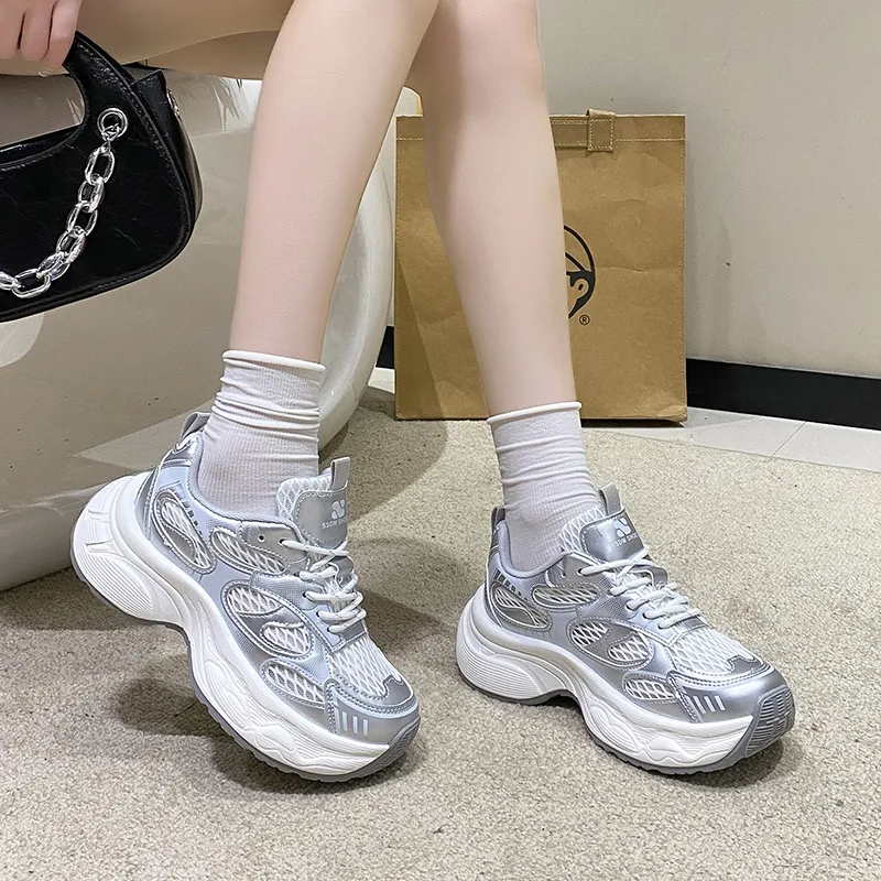 IHBOZ Slip Resistant, Abrasion Resistant, Breathable, Lightweight Low Top Chunky Sneakers Women's-6