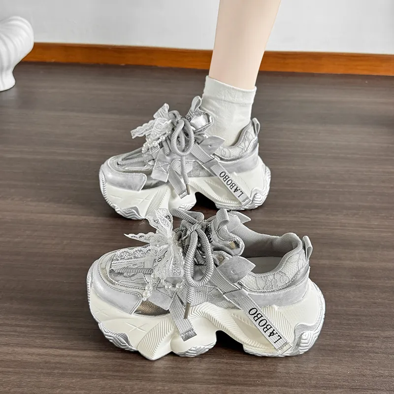 IHBOZ Anti Slip Wear Resistant Low Top Chunky Sneakers Women's-7