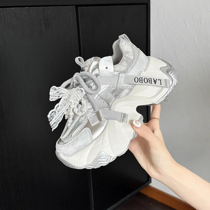 IHBOZ Anti Slip Wear Resistant Low Top Chunky Sneakers Women's-6