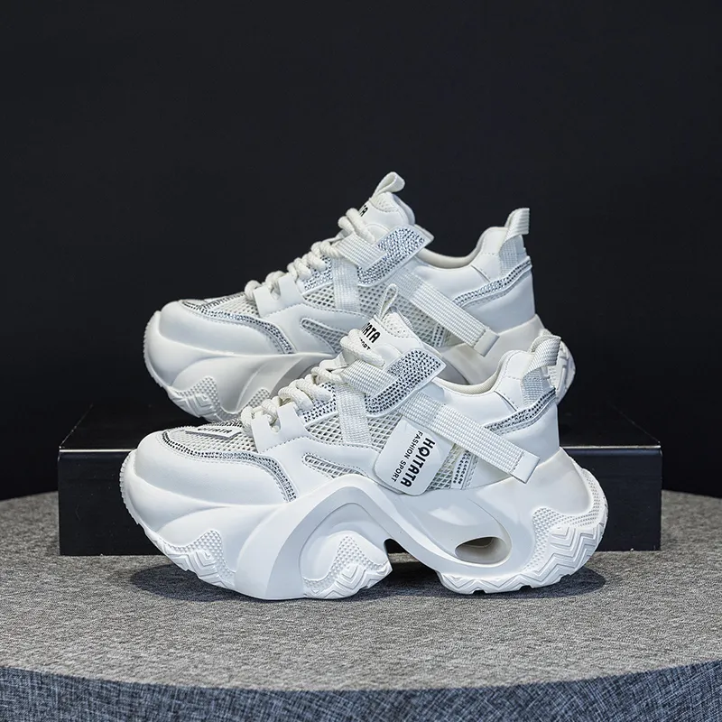 IHBOZ Abrasion Resistant Coverage Support Lightweight Low Top Chunky Sneakers Women's-5