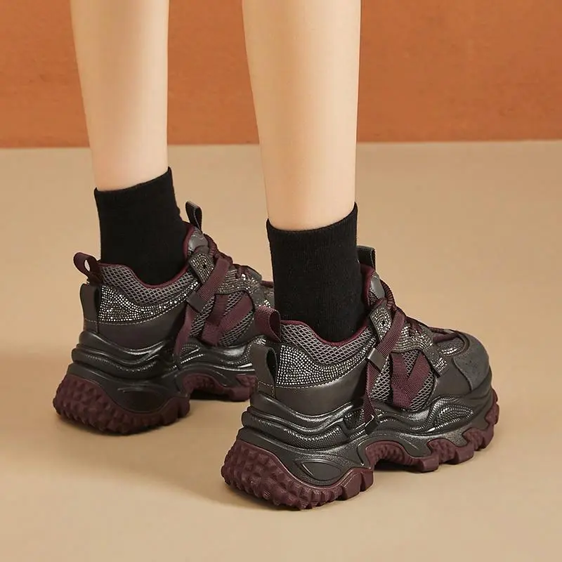 IHBOZ Slip Resistant, Abrasion Resistant, Breathable, Lightweight Low Top Chunky Sneakers Women's-8
