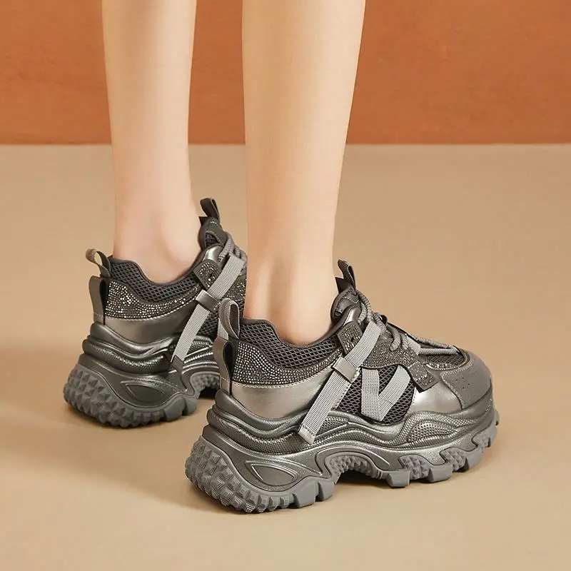 IHBOZ Slip Resistant, Abrasion Resistant, Breathable, Lightweight Low Top Chunky Sneakers Women's-2