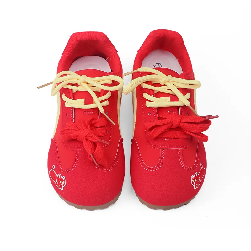 IHBOZ Low Top Casual Shoes Women's Red-3