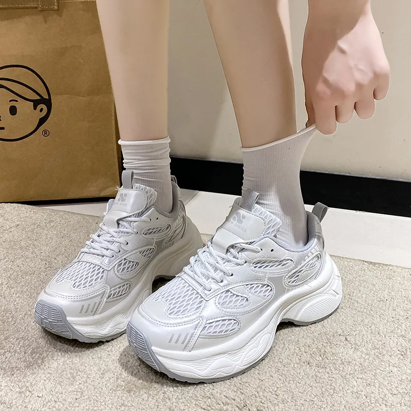 IHBOZ Slip Resistant, Abrasion Resistant, Breathable, Lightweight Low Top Chunky Sneakers Women's-1