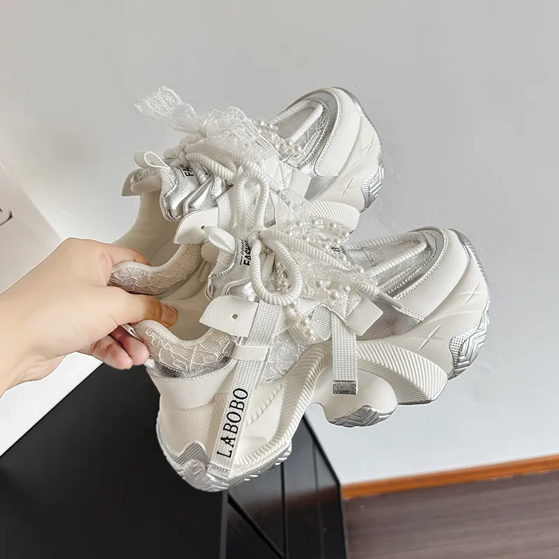 IHBOZ Anti Slip Wear Resistant Low Top Chunky Sneakers Women's-11