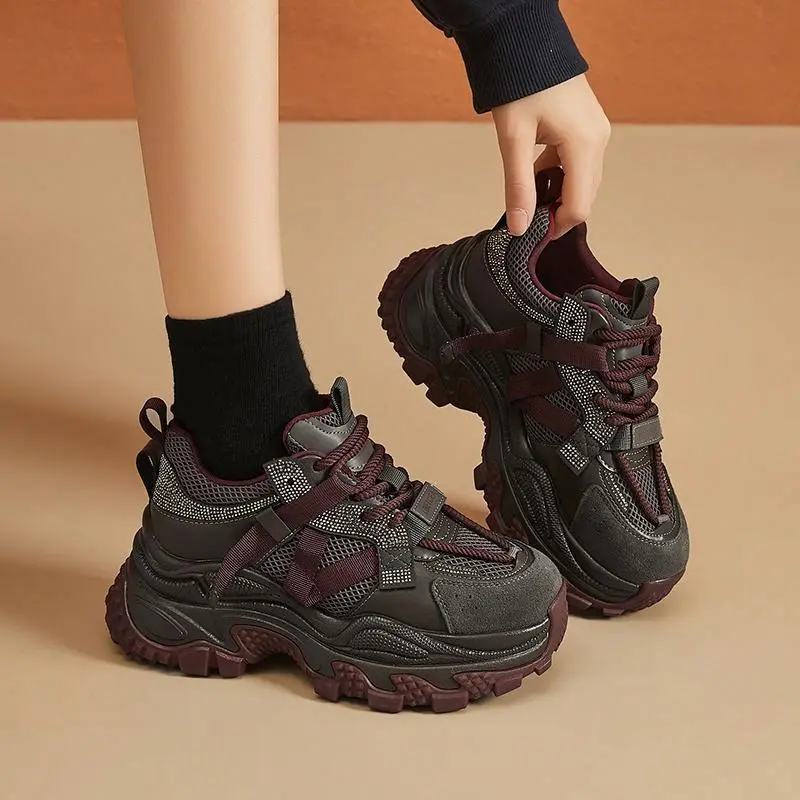 IHBOZ Slip Resistant, Abrasion Resistant, Breathable, Lightweight Low Top Chunky Sneakers Women's-9