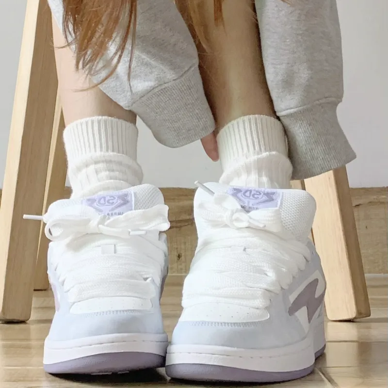IHBOZ Puffy Shoes Anti Slip Wear Resistant Low Top Skateboard Shoes Women's-5