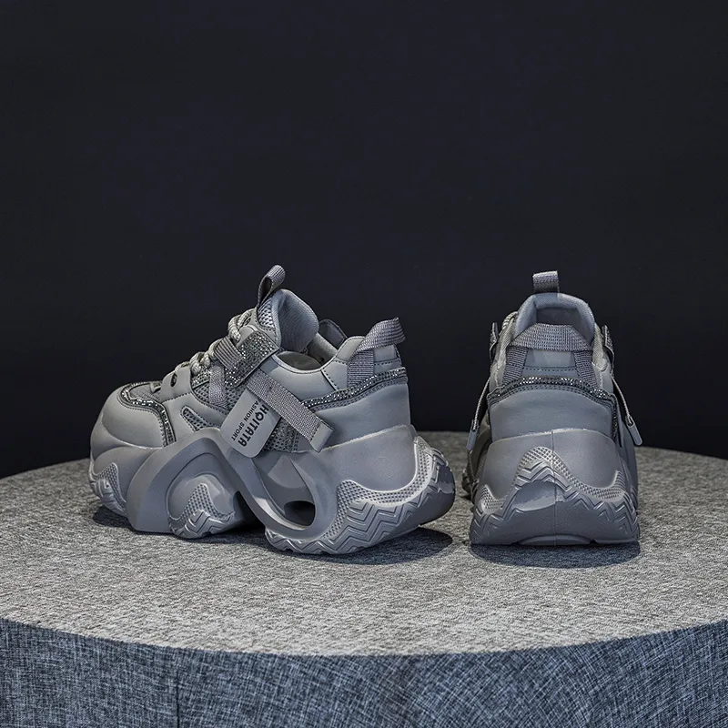 IHBOZ Abrasion Resistant Coverage Support Lightweight Low Top Chunky Sneakers Women's-14