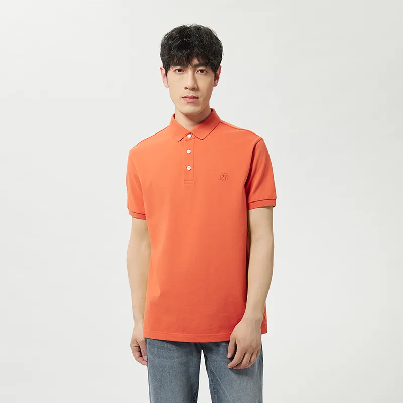 ZUO Polo Shirts Men Orange Red-2