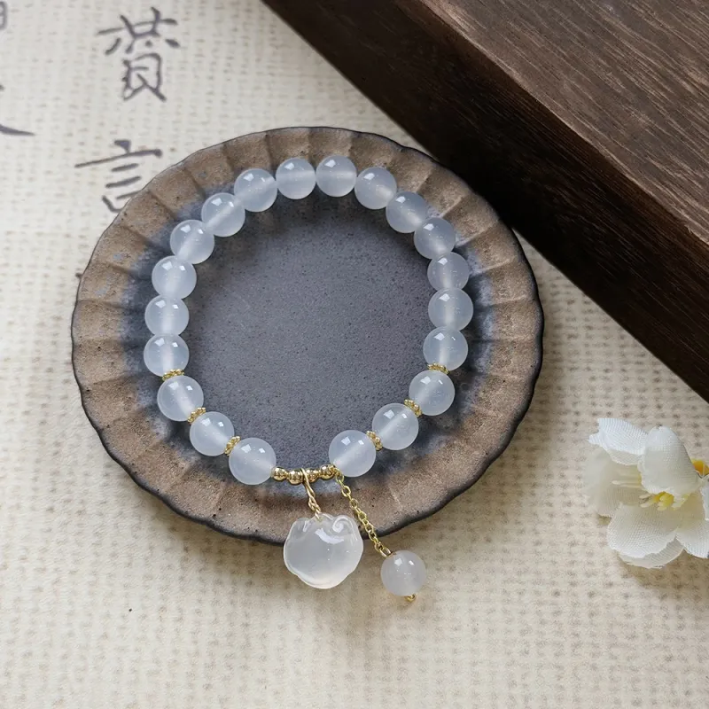 PUTUOSHANWENCHUANG Chalcedony Bracelets Women's-4