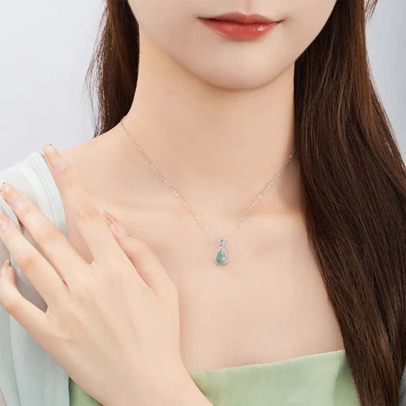 PUTUOSHANWENCHUANG Glutinous Jade Jadeite Necklaces Women's-2