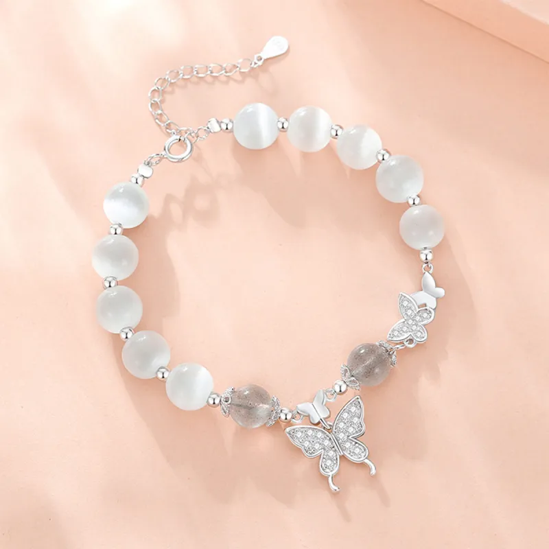 PUTUOSHANWENCHUANG Glass Cat Eye Bracelets Unisex-3