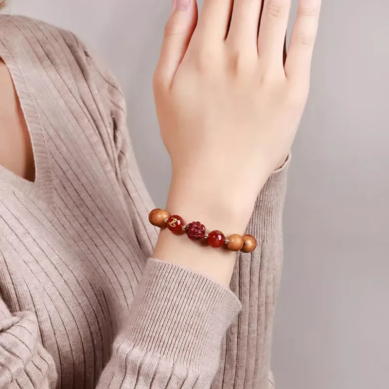 PUTUOSHANWENCHUANG Barbie Sandalwood Bracelets Unisex-4