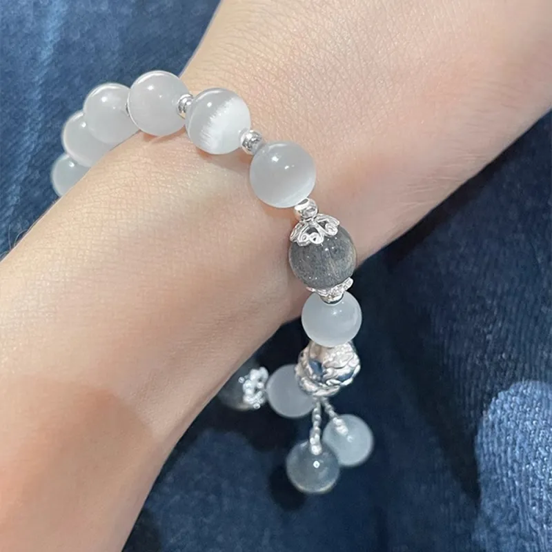 PUTUOSHANWENCHUANG Glass Cat Eye Bracelets Women's-2