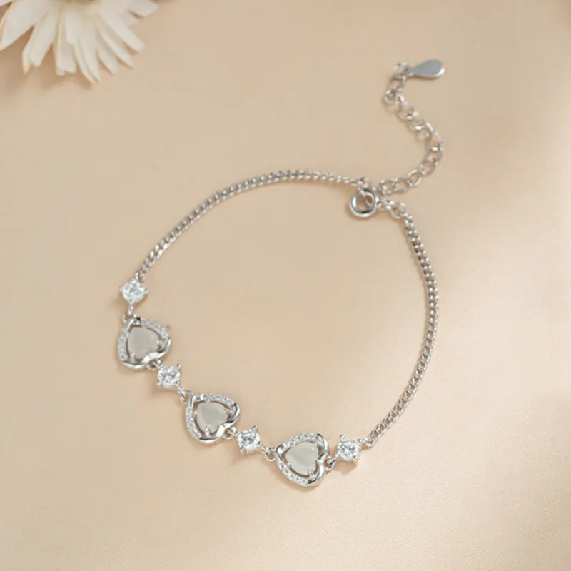PUTUOSHANWENCHUANG Glass Cat Eye Bracelets Women's-4