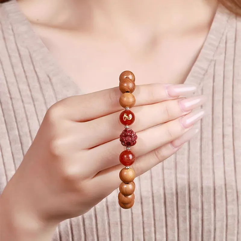 PUTUOSHANWENCHUANG Barbie Sandalwood Bracelets Unisex-3