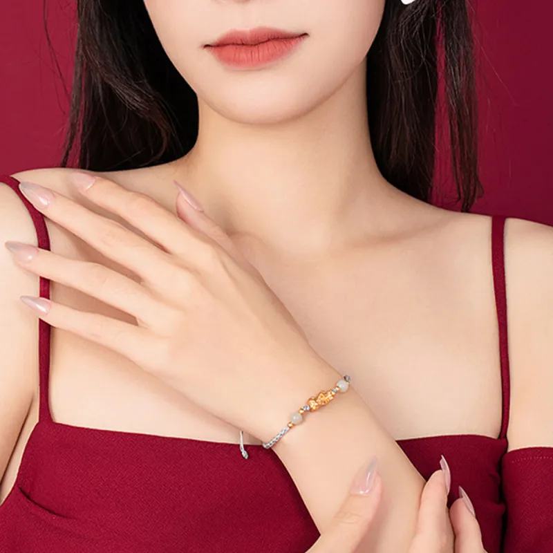 PUTUOSHANWENCHUANG 999 Fine Silver Bracelets Unisex-1