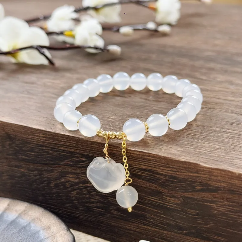 PUTUOSHANWENCHUANG Chalcedony Bracelets Women's-3