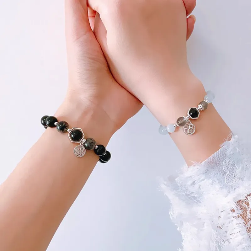 PUTUOSHANWENCHUANG Obsidian Bracelets Unisex-5