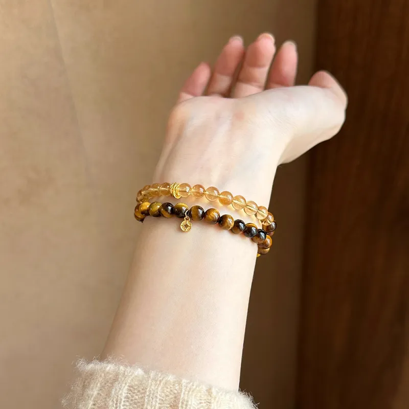 PUTUOSHANWENCHUANG Tiger's Eye Stone Bracelets Unisex-2