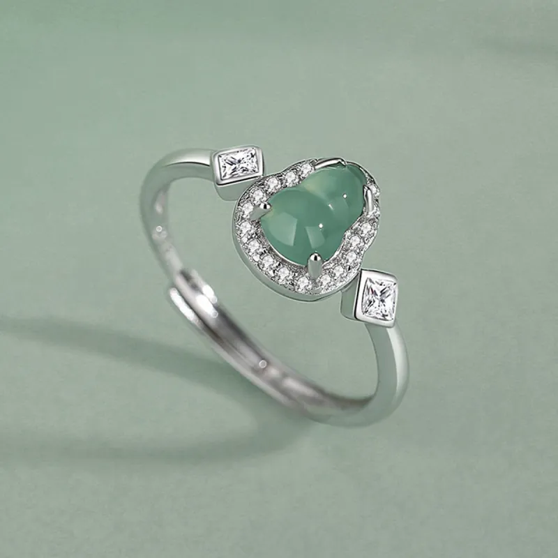 PUTUOSHANWENCHUANG Glutinous Jade Jadeite Rings Women's-4