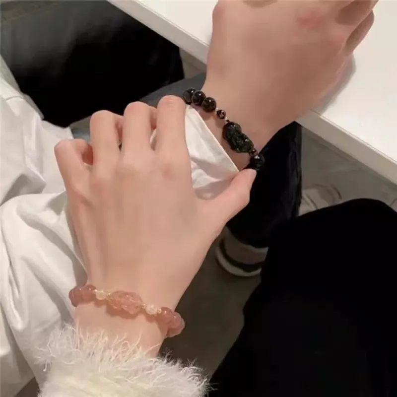 PUTUOSHANWENCHUANG Obsidian Bracelets Unisex-2