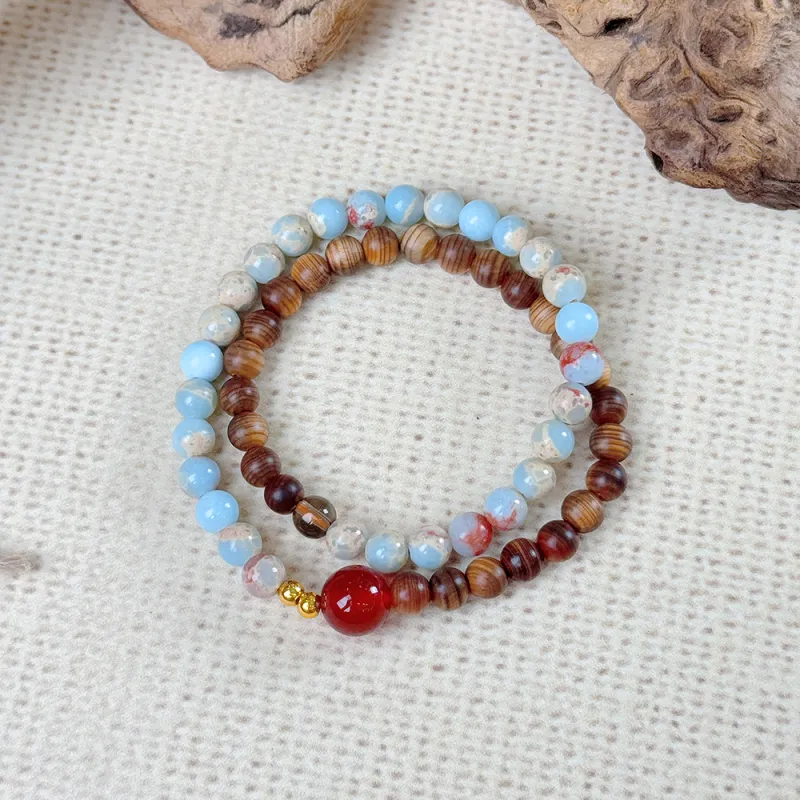 PUTUOSHANWENCHUANG Sandalwood Bracelets Unisex-5