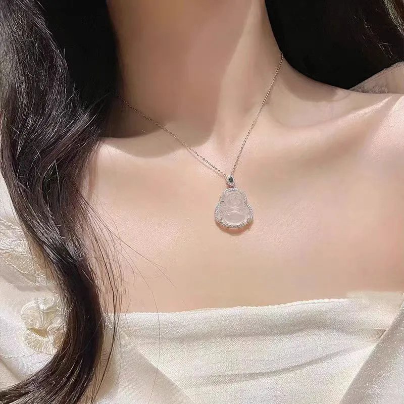 PUTUOSHANWENCHUANG Chalcedony Necklaces Women's-2