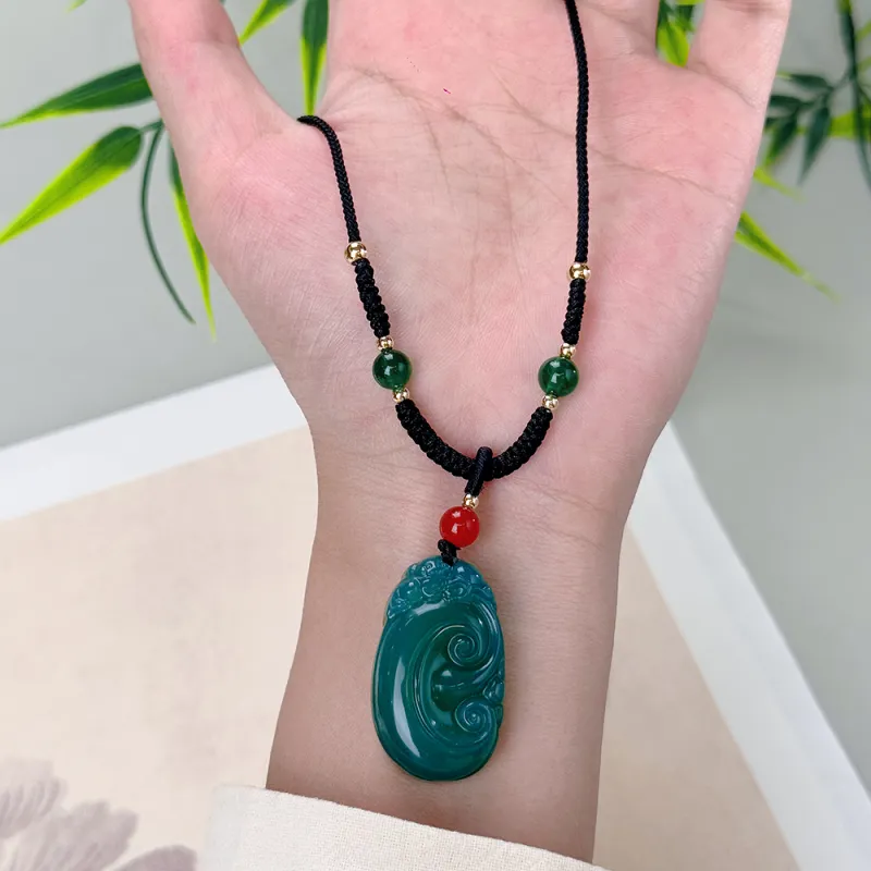 PUTUOSHANWENCHUANG Chalcedony Necklaces Unisex-3