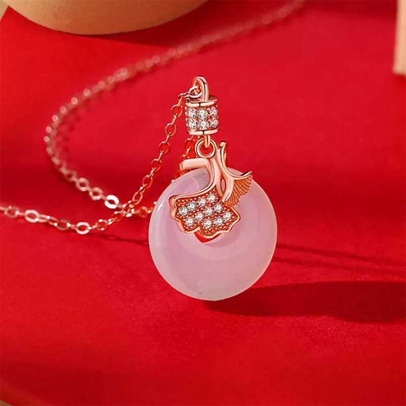 PUTUOSHANWENCHUANG Chalcedony Jade Necklaces Women's-3