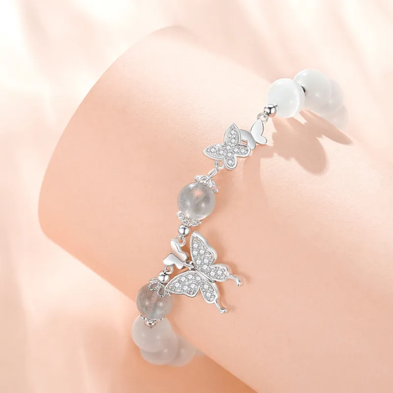 PUTUOSHANWENCHUANG Glass Cat Eye Bracelets Unisex-4