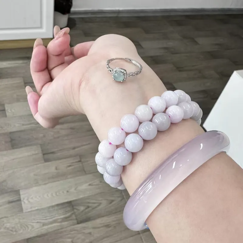 PUTUOSHANWENCHUANG Ice Glutinous Jadeite Rings Women's-5