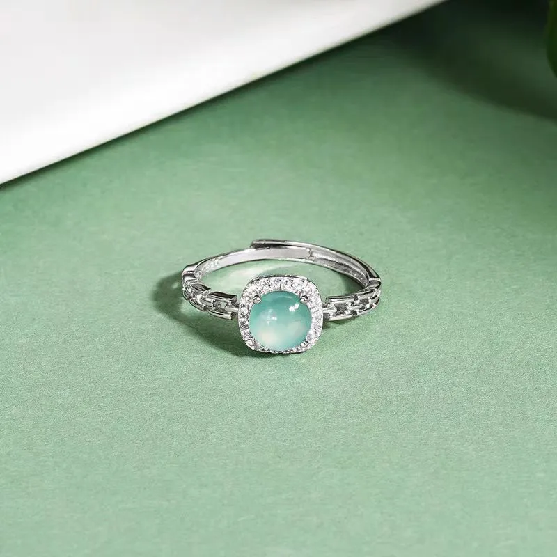 PUTUOSHANWENCHUANG Ice Glutinous Jadeite Rings Women's-4