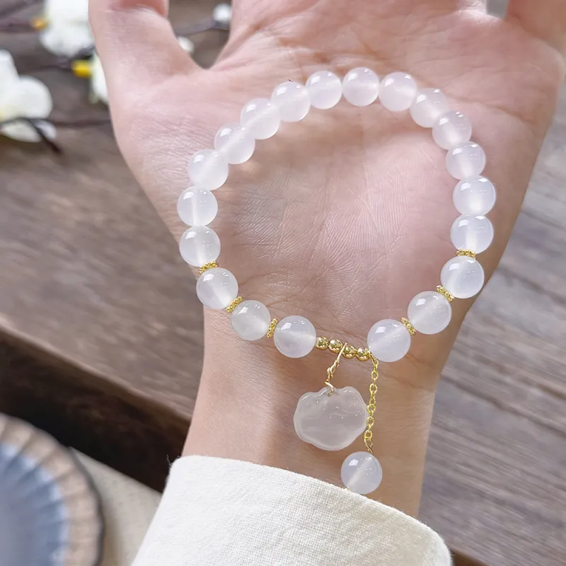 PUTUOSHANWENCHUANG Chalcedony Bracelets Women's-5