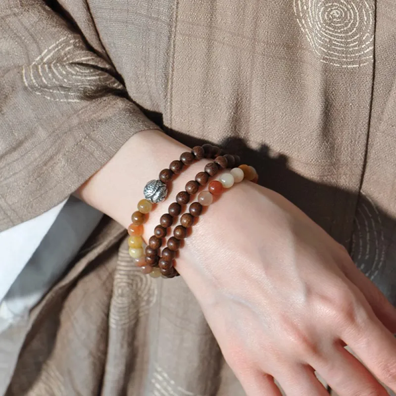 PUTUOSHANWENCHUANG Sandalwood Bracelets Unisex-4