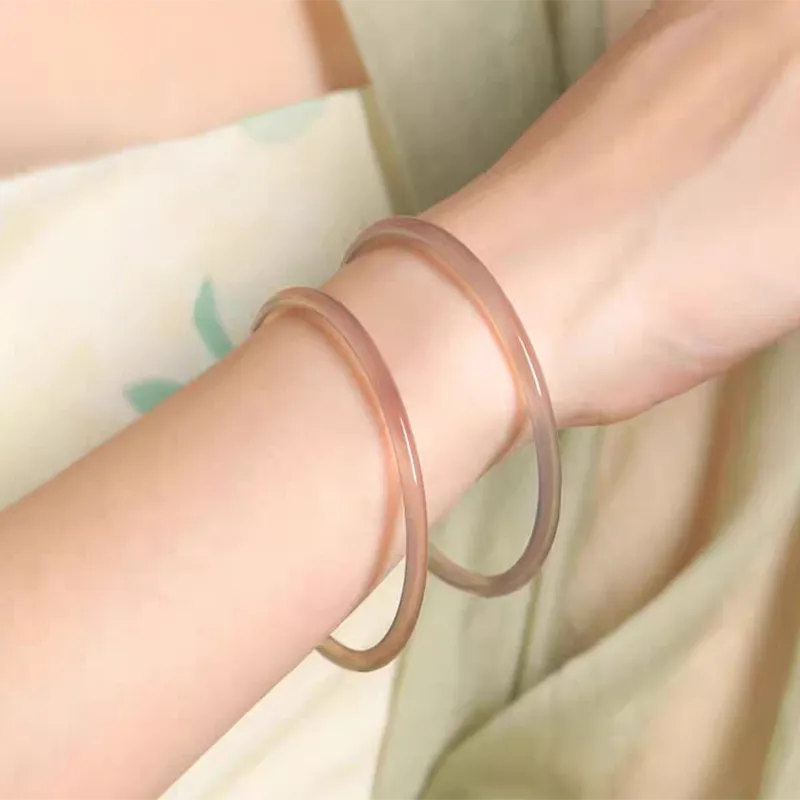 PUTUOSHANWENCHUANG Chalcedony Bangles Women's-2