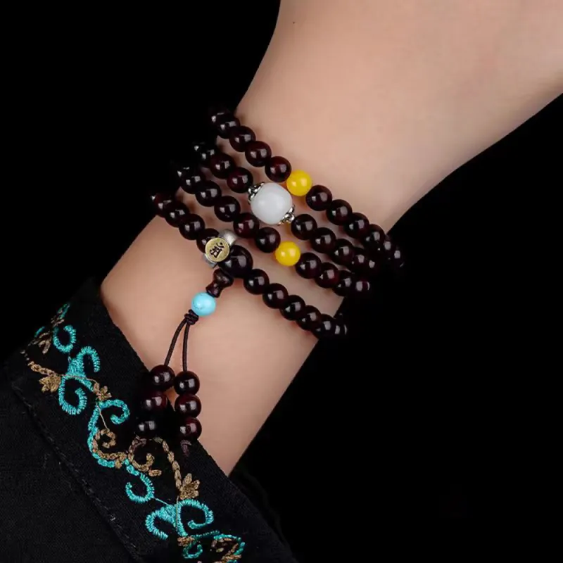 PUTUOSHANWENCHUANG Bloodwood Bracelets Unisex-3