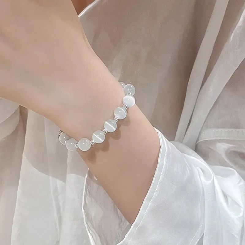 PUTUOSHANWENCHUANG Glass Cat Eye Bracelets Women's-1