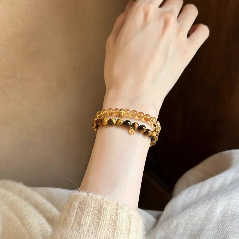 PUTUOSHANWENCHUANG Tiger's Eye Stone Bracelets Unisex-3