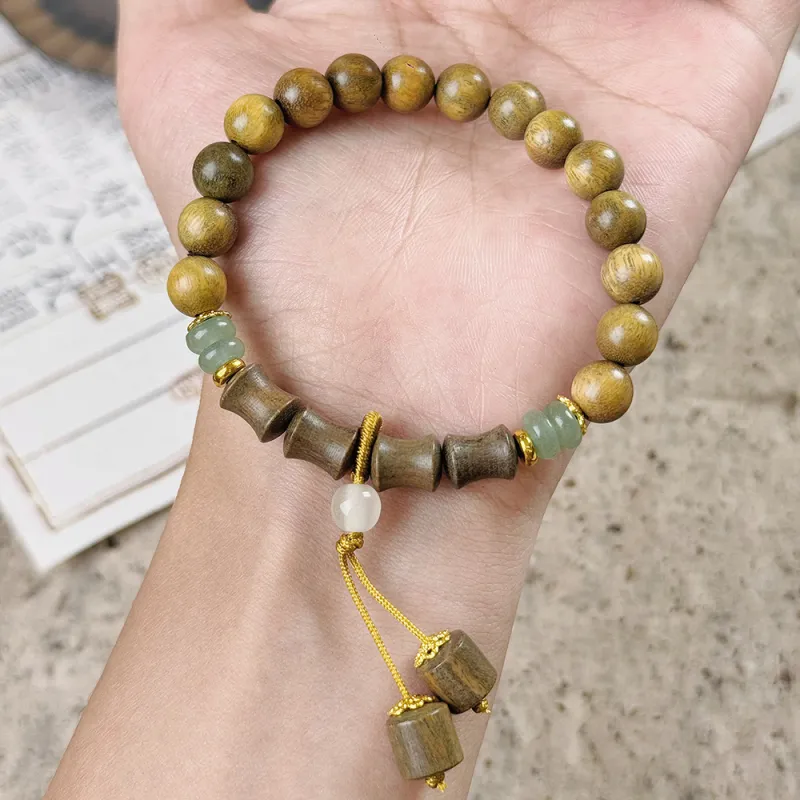 PUTUOSHANWENCHUANG Green Sandalwood Bracelets Unisex-5