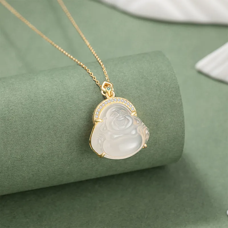 PUTUOSHANWENCHUANG Chalcedony Jade Necklaces Women's-3